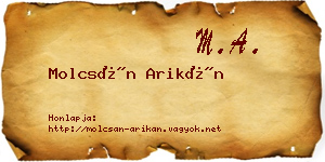 Molcsán Arikán névjegykártya